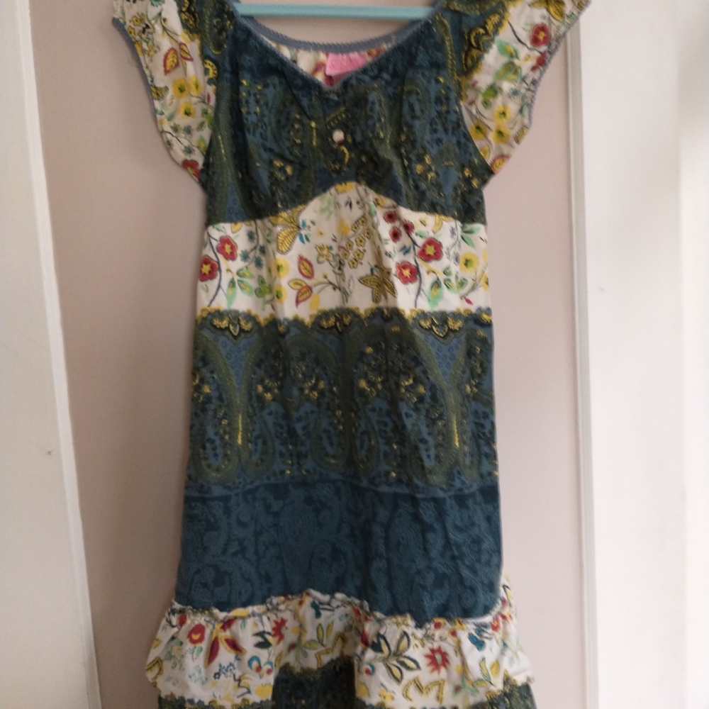 Boho chic mini peasant style dress